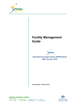 Facility Management Guide - Softball NSW