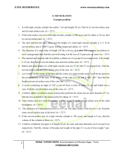 10th maths-Mensuration-Example Problems