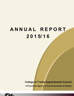 2015 - 2016 - College of Trades Appointments Council
