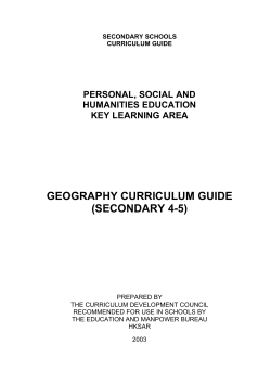 GEOGRAPHY CURRICULUM GUIDE (SECONDARY 4-5)