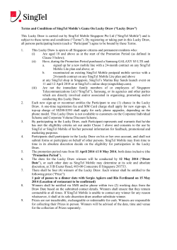 Terms and Conditions of SingTel Mobile`s Game On Lucky Draw