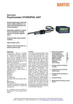 Data sheet Psychrometer HYGROPHIL 4457