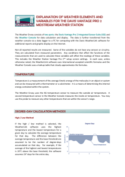 explanation of weather elements and variables for the davis vantage