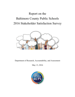 Satisfaction Survey Results - Baltimore County Public Schools