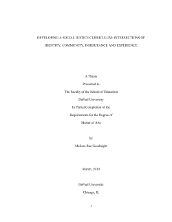Developing a Social Justice Curriculum