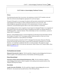 CAUT &ndash; Acknowledging Traditional Territory