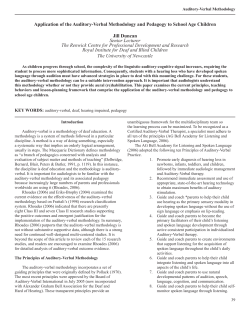 Application of the Auditory-Verbal Methodology and Pedagogy to