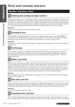 Oral and mental starters
