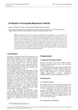 Purification of Food-grade Magnesium Chloride