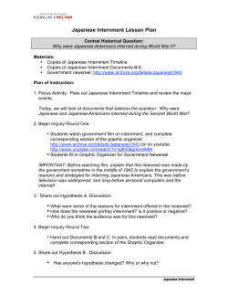Japanese Internment Lesson Plan - Stanford History Education Group