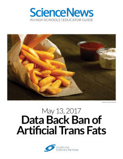 Data Back Ban of Artificial Trans Fats