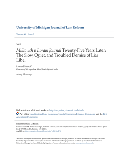 Milkovich v. Lorain Journal Twenty-Five Years Later