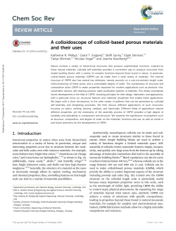 A colloidoscope of colloid-based porous materials and their uses