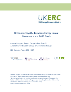 Deconstructing the European Energy Union: Governance