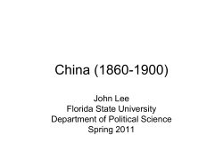China (1860-1900) - Florida State University