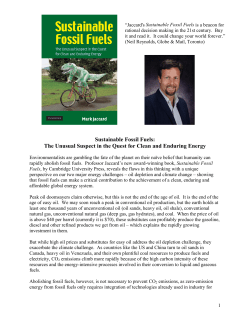 Sustainable Fossil Fuels: The Unusual Suspect in the Quest for