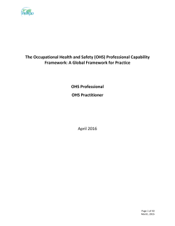 (OHS) Professional Capability Framework: A Global