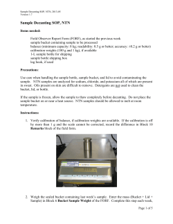 Sample Decanting SOP, NTN