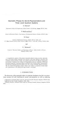 Geometric Phases for three level quantum systems.
