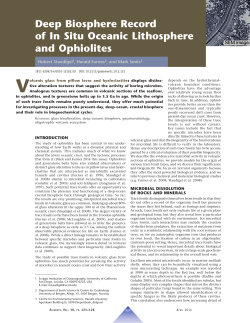 Deep Biosphere Record of In Situ Oceanic Lithosphere and Ophiolites