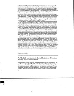 The Theobalds entertainment for Queen Elizabeth I in 1591, with a