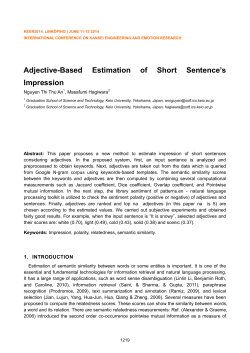 Adjective-Based Estimation of Short Sentence`s Impression