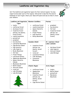 Landforms and Vegetation&mdash;Key