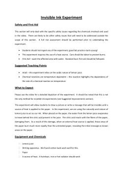 Invisible Ink Experiment