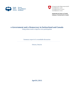 e-Government and e-Democracy in Switzerland and Canada
