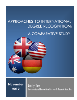 DEGREE RECOGNITION: APPROACHES TO INTERNATIONAL
