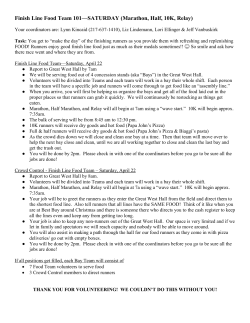 Finish Line Food Team 101&mdash;SATURDAY