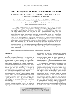 Laser cleaning of silicon wafers : mechanisms