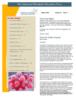 The Inherited Metabolic Disorders News