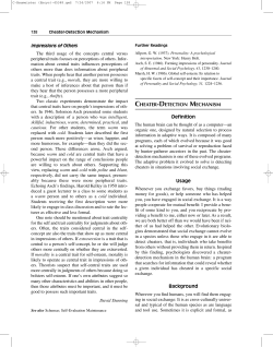 Cheater detection mechanism - Center for Evolutionary Psychology