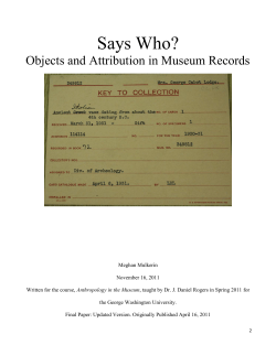 Says Who? Objects and Attribution in Museum Records
