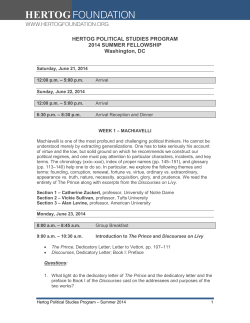 HERTOG POLITICAL STUDIES PROGRAM 2014 SUMMER