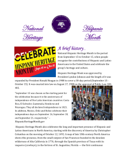 National Hispanic Heritage Month