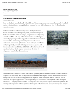 East Africa`s Elephant Architects | Animal Ecology In Focus