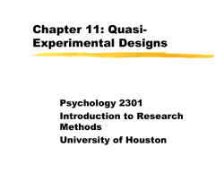 Chapter 11: Quasi-Experimental Designs
