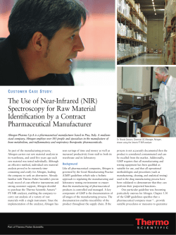 The Use of Near-Infrared Spectroscopy for Raw Material