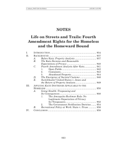 Fourth Amendment Rights for the Homeless and the Homeward Bound
