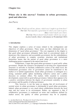 Chapter two Whose city is this anyway? Tensions in urban
