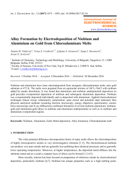 Alloy Formation by Electrodeposition of Niobium and Aluminium on