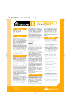 DensGlass Gold® Exterior Sheathing Submittal
