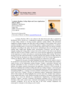 Academic Reading: College Major and Career Applications