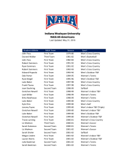 NAIA All-Americans - Indiana Wesleyan University Athletic Department
