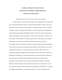 SAMPLE LITERARY CONTEXT ESSAY FOR CREATIVE WRITING