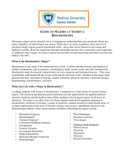 Biochemistry - Yeshiva University