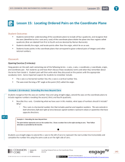 Lesson 15: Locating Ordered Pairs on the Coordinate Plane