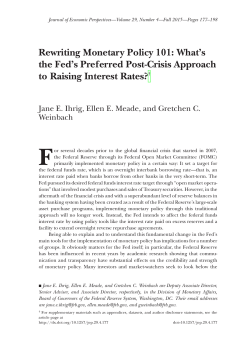Rewriting Monetary Policy 101: What`s the Fed`s Preferred Post